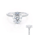 Load image into Gallery viewer, 1.50 CT Oval Lab Grown Diamond Hidden Halo Engagement Ring In Elegant Setting
