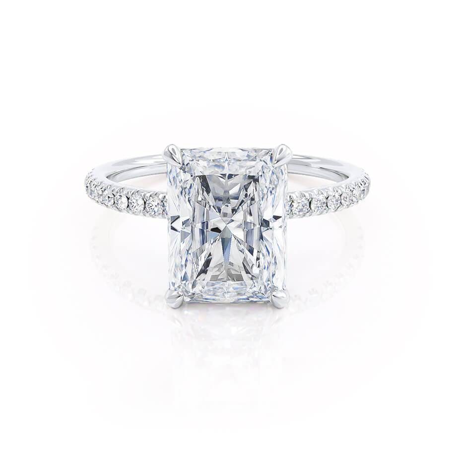 1.50 CT Radiant Lab-Grown Diamond Hidden Halo Engagement Ring 1