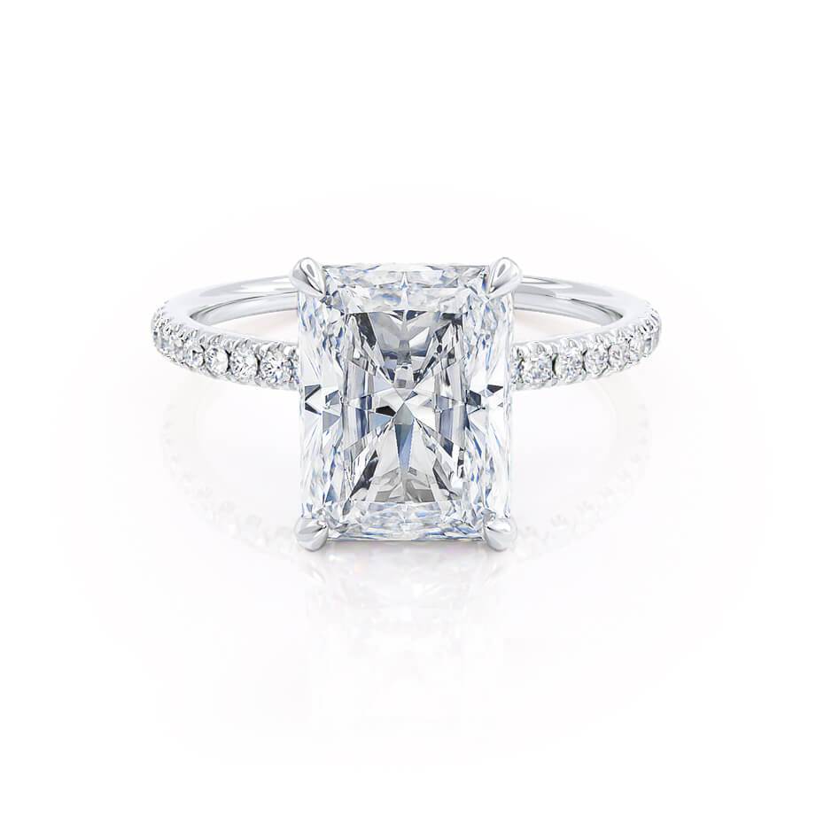 1.50 CT Radiant Lab-Grown Diamond Hidden Halo Engagement Ring