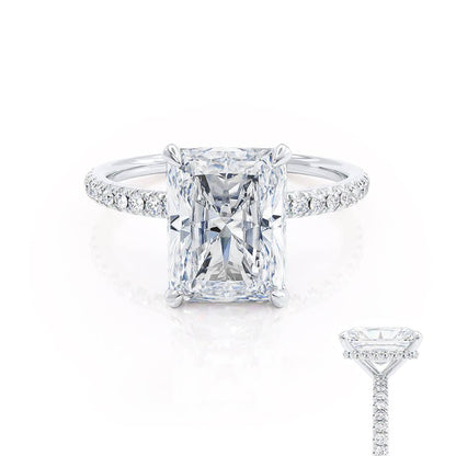 1.50 CT Radiant Lab-Grown Diamond Hidden Halo Engagement Ring 3