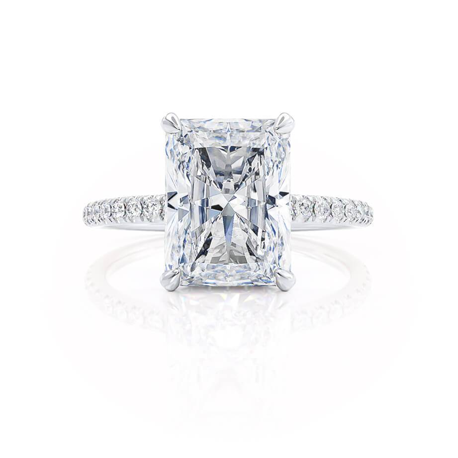 1.50 CT Radiant Lab-Grown Diamond Hidden Halo Engagement Ring 4
