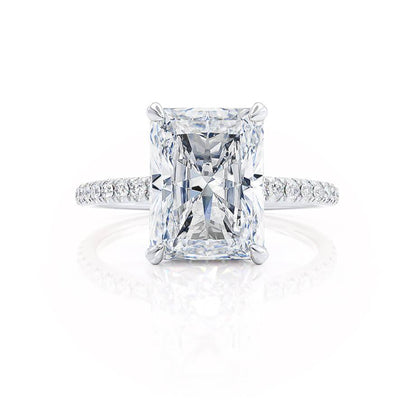 1.50 CT Radiant Lab-Grown Diamond Hidden Halo Engagement Ring 4