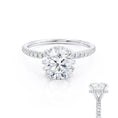 Load image into Gallery viewer, 1.0 CT Round Lab-Grown Diamond Hidden Halo Pave Engagement Ring 3
