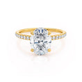 Load image into Gallery viewer, 1.50 CT Oval Lab-Grown Diamond Hidden Halo Engagement Ring In Gold
