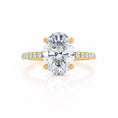 Load image into Gallery viewer, 1.50 CT Oval Lab-Grown Diamond Hidden Halo Engagement Ring In Gold
