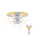 Load image into Gallery viewer, 1.50 CT Oval Lab-Grown Diamond Hidden Halo Engagement Ring In Gold
