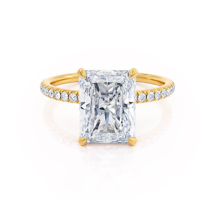 1.50 CT Radiant Lab-Grown Diamond Hidden Halo Pave Engagement Ring 1