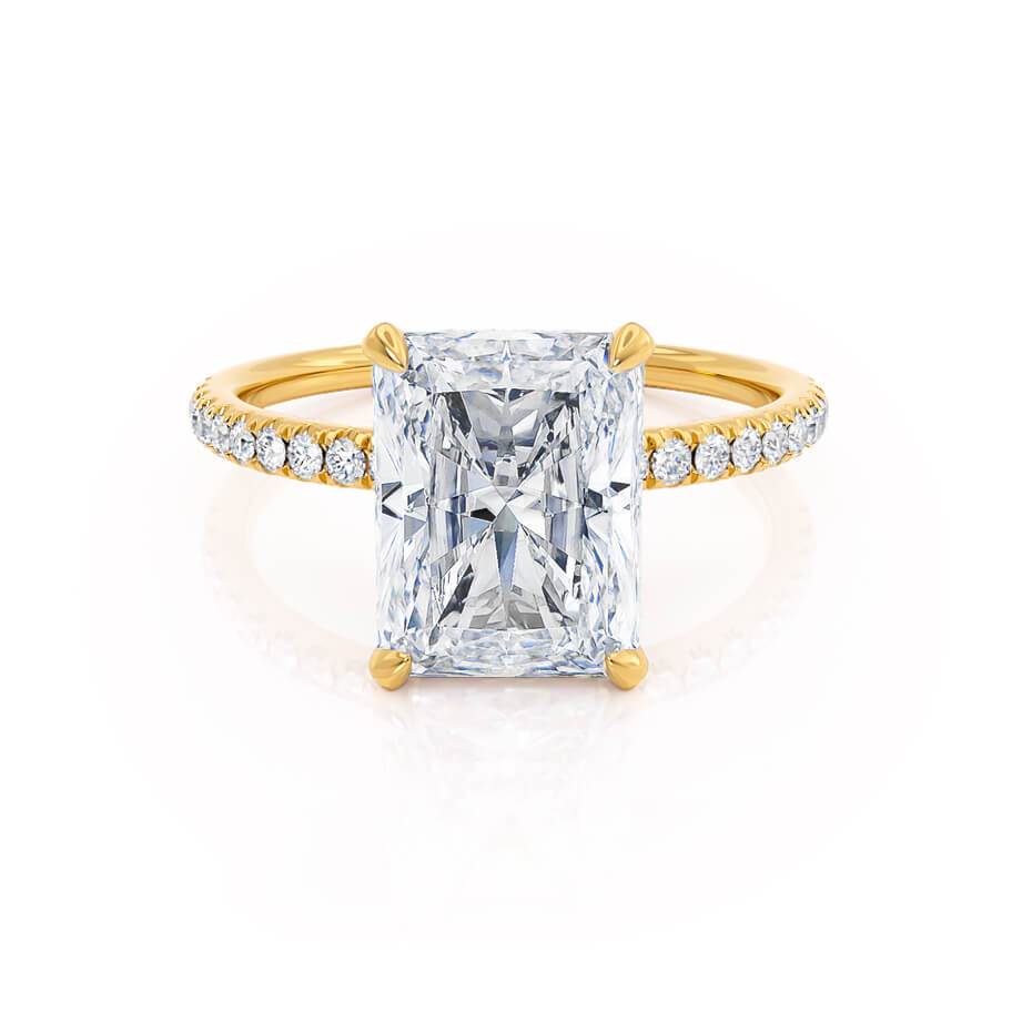 1.50 CT Radiant Lab-Grown Diamond Hidden Halo Pave Engagement Ring