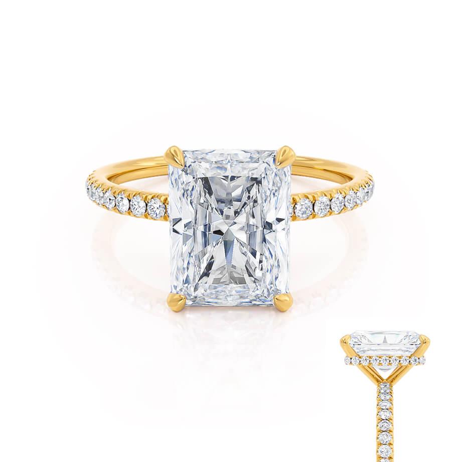 1.50 CT Radiant Lab-Grown Diamond Hidden Halo Pave Engagement Ring 2