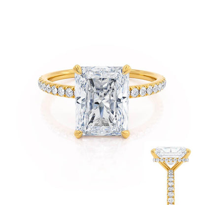 1.50 CT Radiant Lab-Grown Diamond Hidden Halo Pave Engagement Ring 2