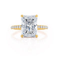 Load image into Gallery viewer, 1.50 CT Radiant Lab-Grown Diamond Hidden Halo Pave Engagement Ring
