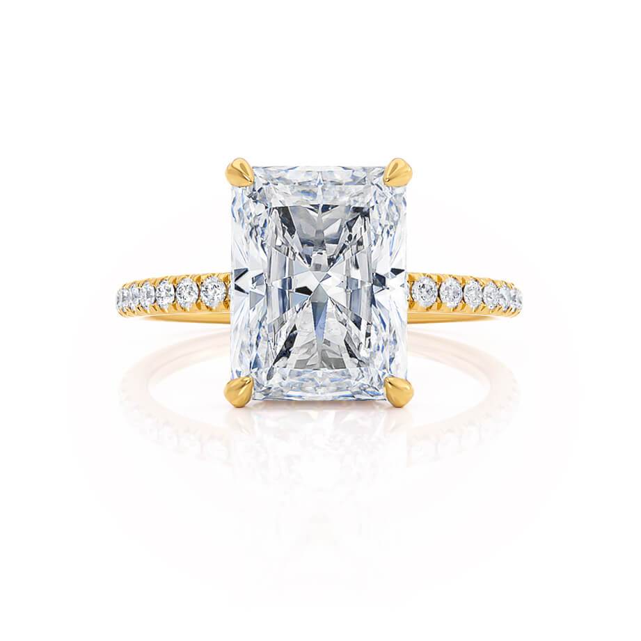1.50 CT Radiant Lab-Grown Diamond Hidden Halo Pave Engagement Ring 3