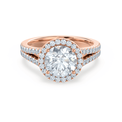 0.50 CT Round Lab-Grown Diamond Halo & Pave Engagement Ring 3