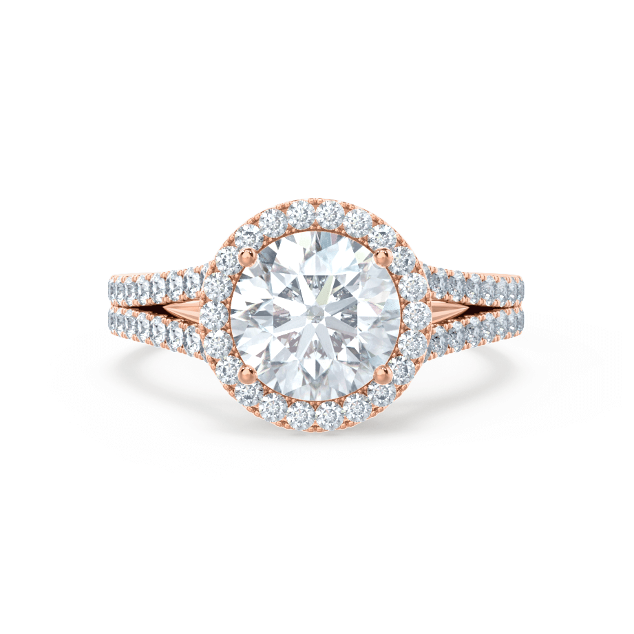 0.50 CT Round Lab-Grown Diamond Halo & Pave Engagement Ring 4