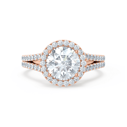 0.50 CT Round Lab-Grown Diamond Halo & Pave Engagement Ring 4