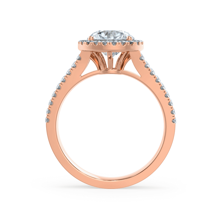 0.50 CT Round Lab-Grown Diamond Halo & Pave Engagement Ring 6