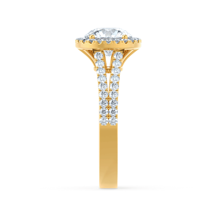 0.50 CT Round Lab-Grown Diamond Halo Engagement Ring With Split Shank Design 8