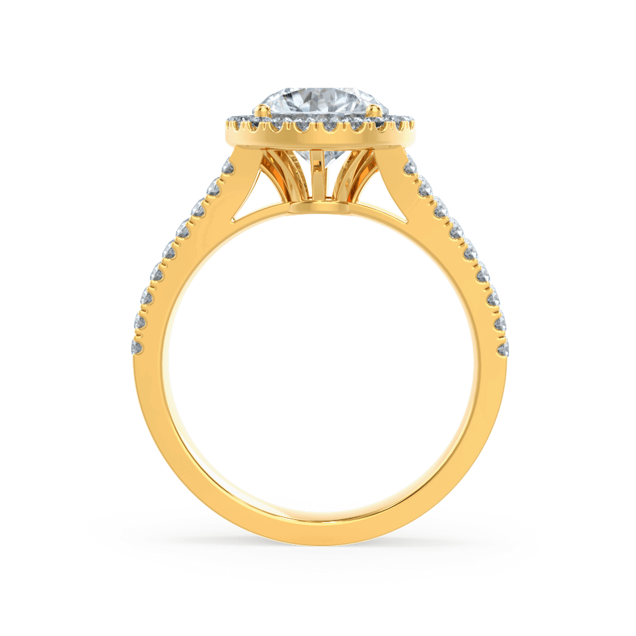 0.50 CT Round Lab-Grown Diamond Halo Engagement Ring With Split Shank Design 10