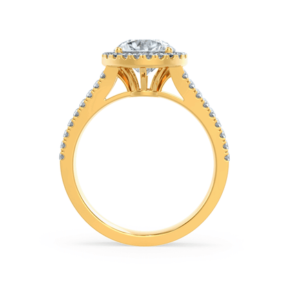 0.50 CT Round Lab-Grown Diamond Halo Engagement Ring With Split Shank Design 10