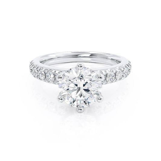 1.90 CT Round  Lab-Grown Diamond Pave Setting Engagement Ring 1