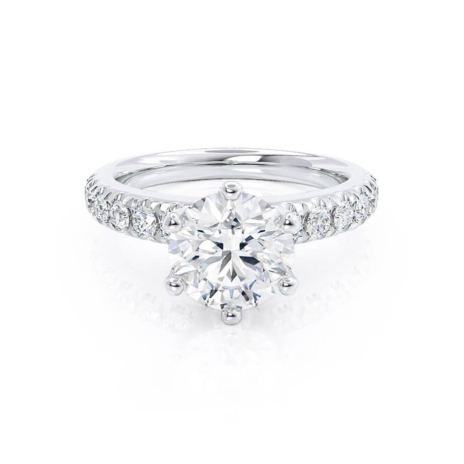 1.90 CT Round Lab-Grown Diamond Pave Setting Engagement Ring 1