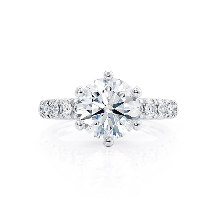 1.90 CT Round Lab-Grown Diamond Pave Setting Engagement Ring 2