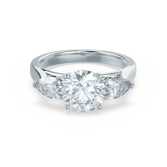 1.0 CT Round Lab-Grown Diamond Three Stone Elegance Engagement Ring 1