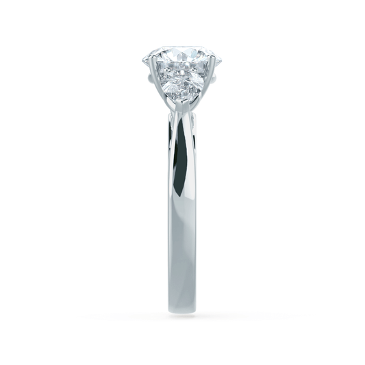 1.00 CT Round Lab-Grown Diamond Triad Elegance Engagement Ring 2