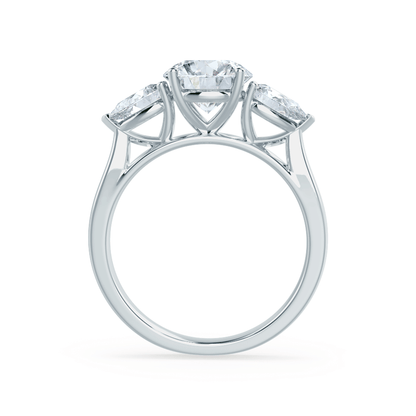 1.00 CT Round Lab-Grown Diamond Triad Elegance Engagement Ring 3