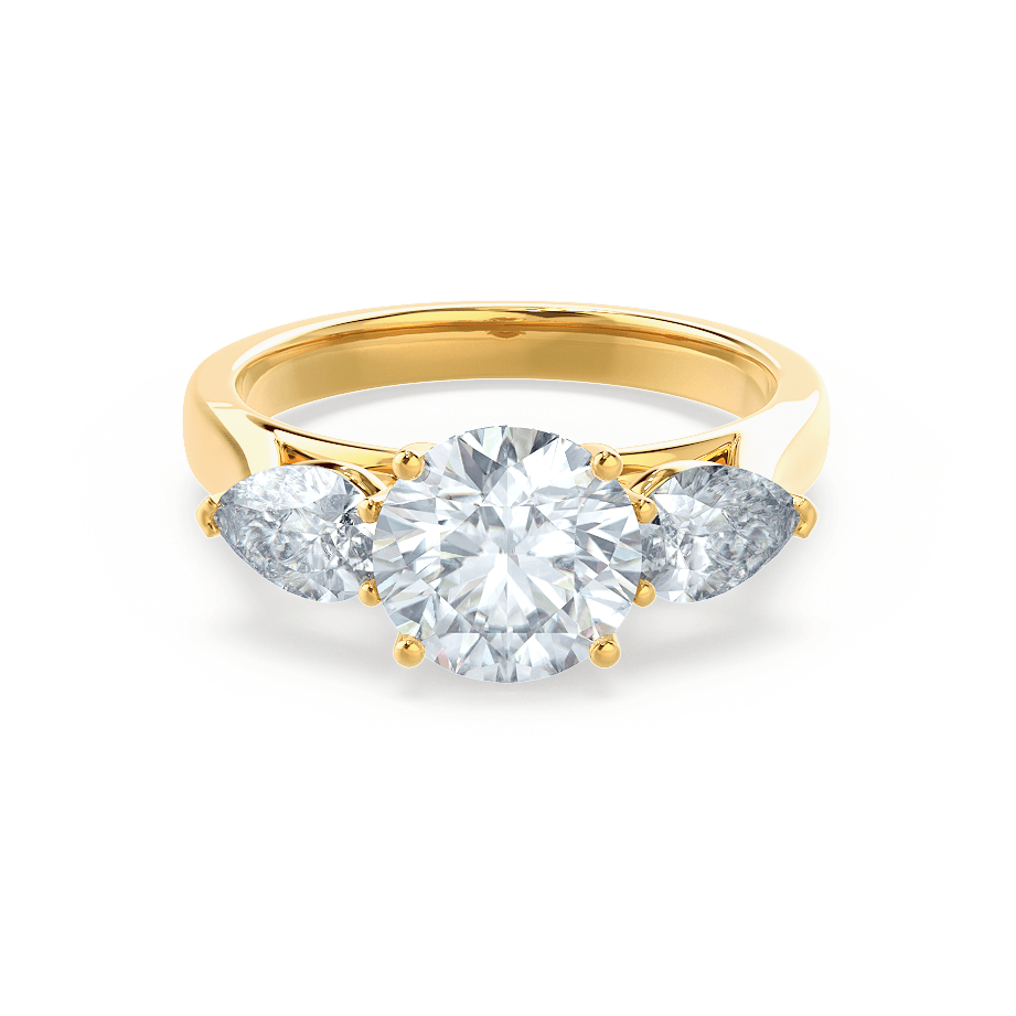 Radiant 1.0 CT Round Lab-Grown Diamond Three Stone Engagement Ring 1