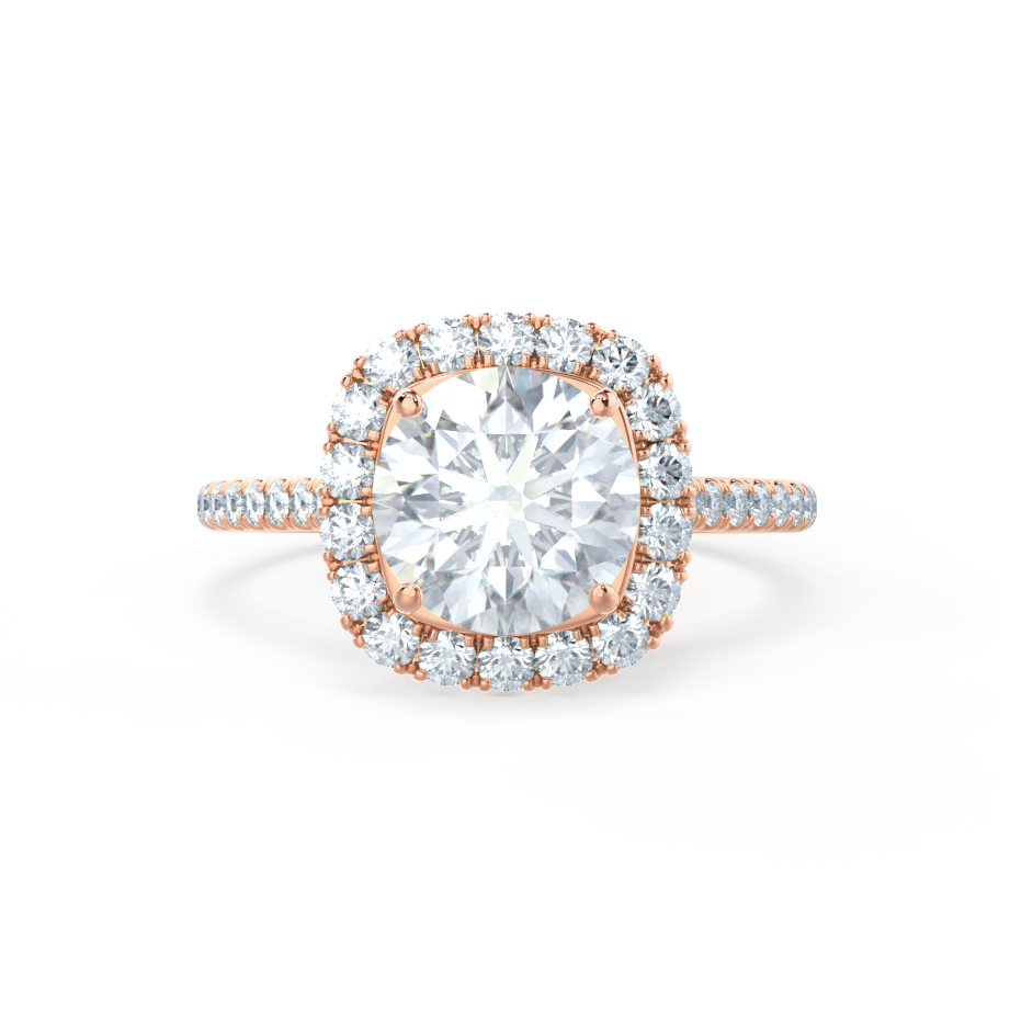 1.0 CT Cushion Lab Grown Diamond Halo & Pave Engagement Ring 1
