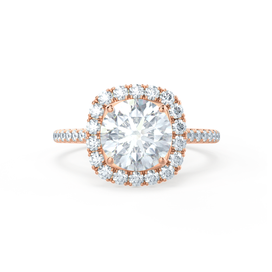 1.0 CT Cushion Lab Grown Diamond Halo & Pave Engagement Ring 1