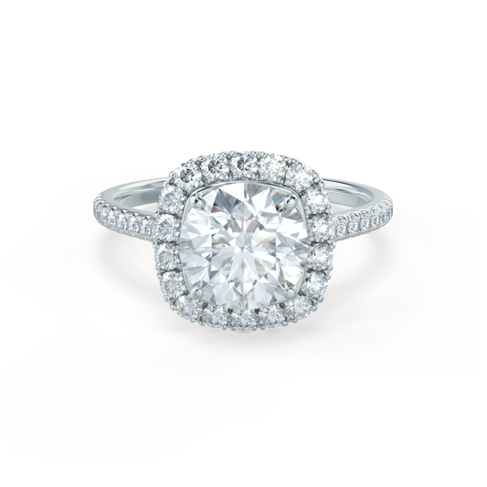 1.20 CT Round Lab-Grown Diamond Halo Engagement Ring Pavé Setting 1