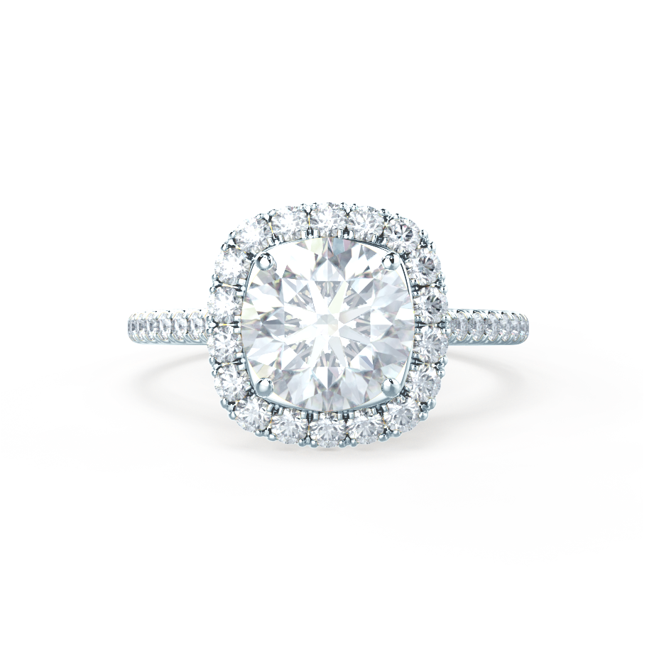 1.20 CT Round Lab-Grown Diamond Halo Engagement Ring Pavé Setting 4