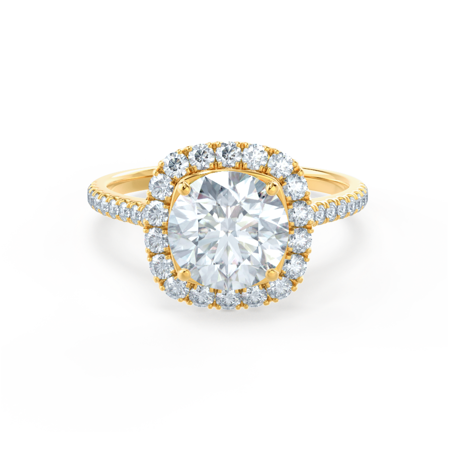 1.20 CT Round Lab Grown Diamond Halo & Pave Engagement Ring 1