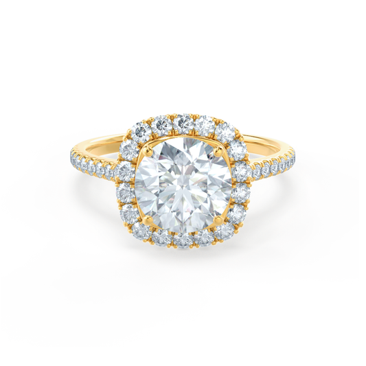 1.20 CT Round Lab Grown Diamond Halo & Pave Engagement Ring 1