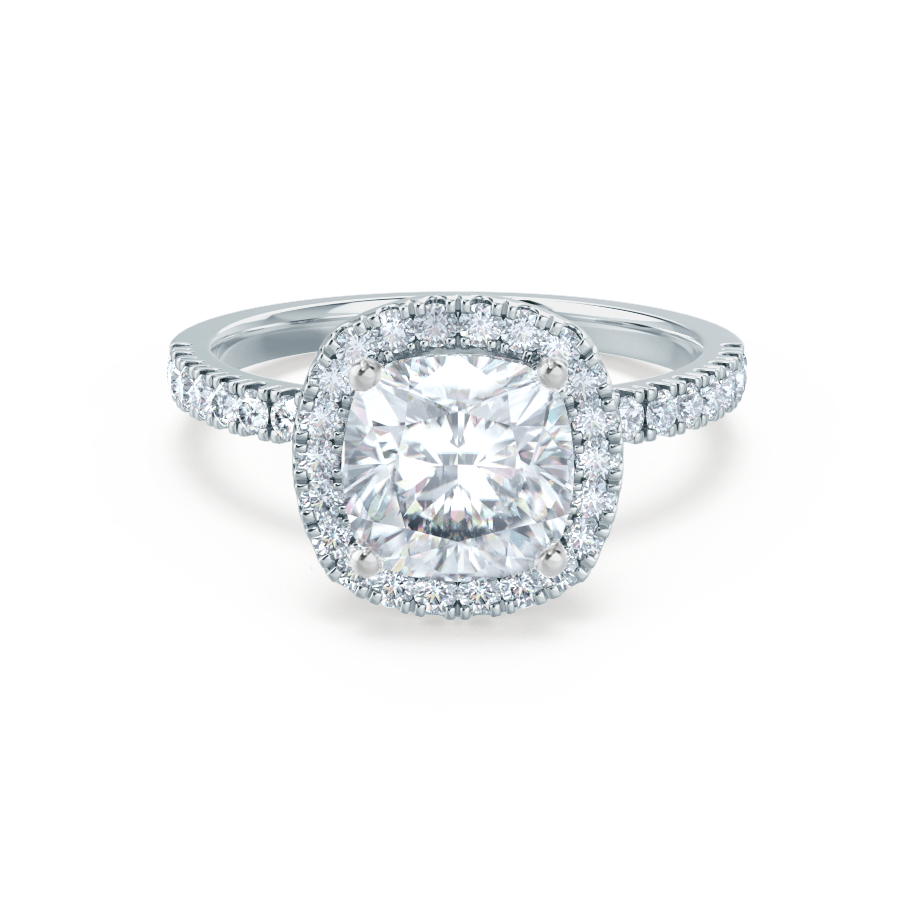 1.30 CT Cushion Lab-Grown Diamond Halo Engagement Ring 1