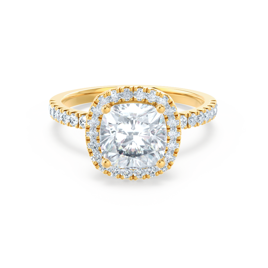 1.30 CT Cushion Lab Grown Diamond Halo Engagement Ring 1