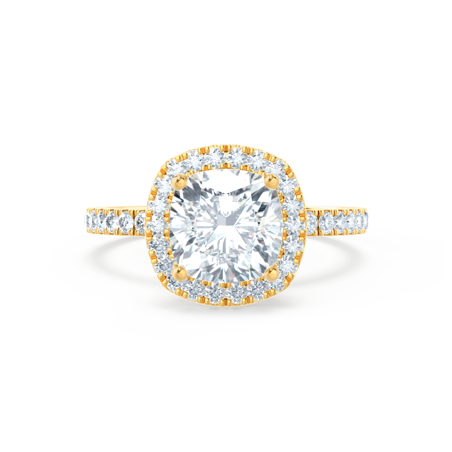 1.30 CT Cushion Lab Grown Diamond Halo Engagement Ring 2