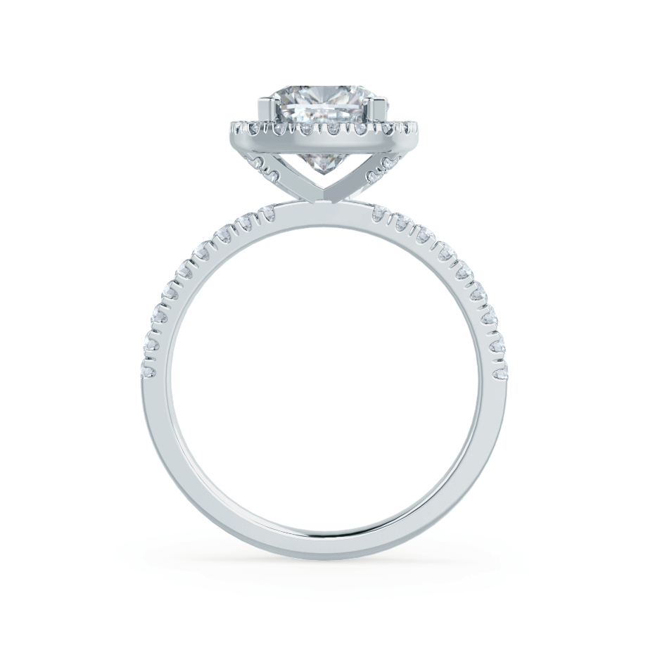 1.30 CT Cushion Lab-Grown Diamond Halo Engagement Ring 4