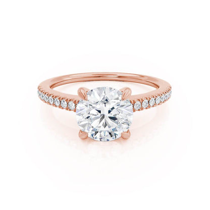 1.20 CT Round Lab Grown Diamond Engagement Ring With Pave Band 1