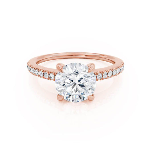 1.20 CT Round Lab Grown Diamond Engagement Ring With Pave Band 1