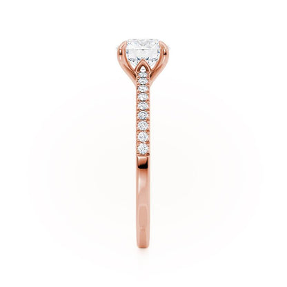 1.20 CT Round Lab Grown Diamond Engagement Ring With Pave Band 4