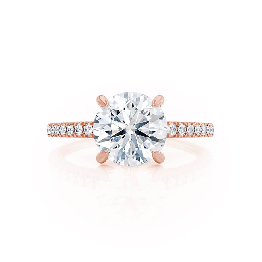 1.20 CT Round Lab Grown Diamond Engagement Ring With Pave Band 2