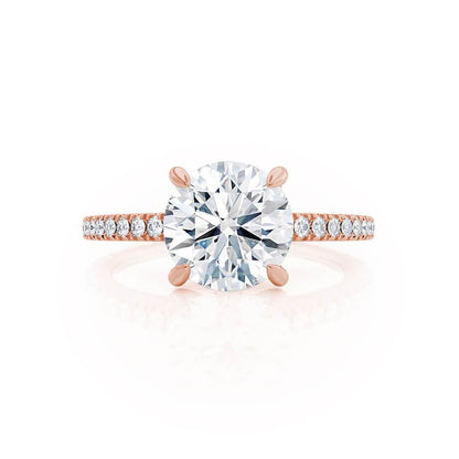1.20 CT Round Lab Grown Diamond Engagement Ring With Pave Band 2