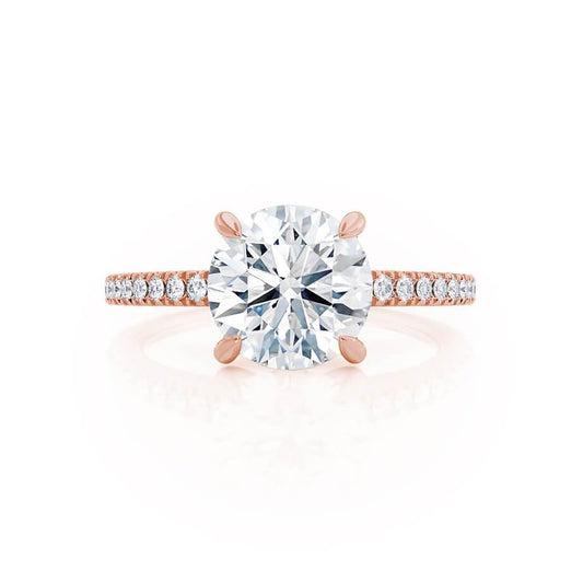 1.20 CT Round Lab Grown Diamond Engagement Ring With Pave Band 2