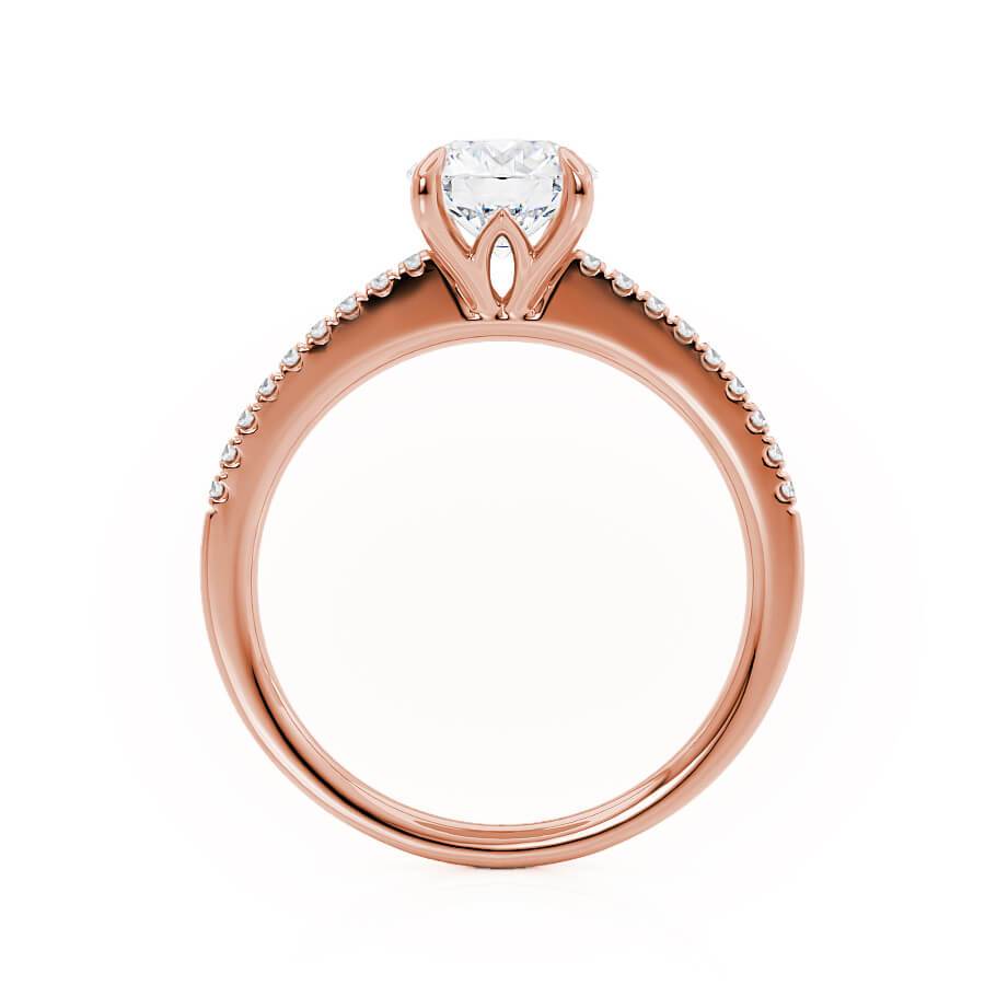 1.20 CT Round Lab Grown Diamond Engagement Ring With Pave Band 3