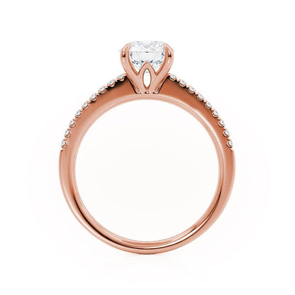 1.20 CT Round Lab Grown Diamond Engagement Ring With Pave Band 3