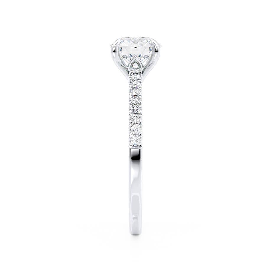 1.0 CT Round Lab Grown Diamond Pave Engagement Ring - Timeless Elegance 3