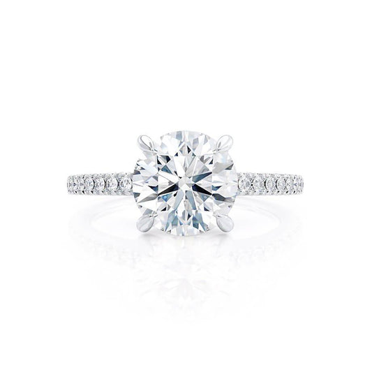 1.0 CT Round Lab Grown Diamond Pave Engagement Ring - Timeless Elegance 1